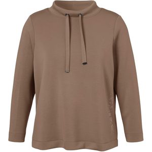 Via Appia Due - Dames Trui - Bruin - Effen - Opstaande Kraag