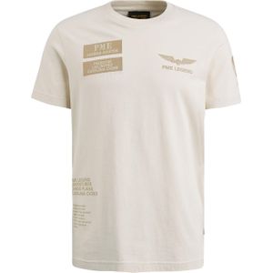 PME Legend T-shirt ecru (Maat: M) - Effen - Halslijn: Ronde hals,