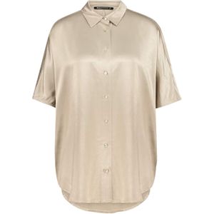 Expresso Blouse beige (Maat: 42) - Effen - Halslijn: Kraag,