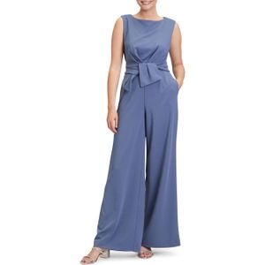 Vera Mont - Jumpsuit - Blauw - Effen - Halslijn: Ronde Hals