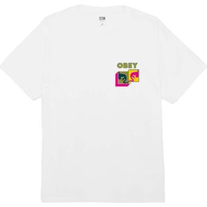 Obey T-shirt wit (Maat: XL) - Fotoprint - Halslijn: Ronde hals,