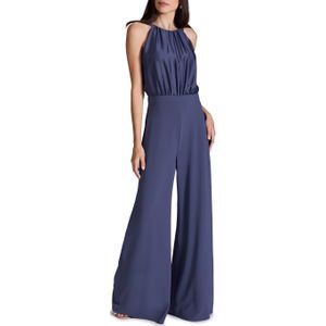 Swing Jumpsuit blauw (Maat: 34) - Effen - Halslijn: Ronde hals,