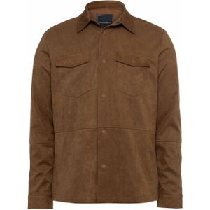 Scotland Blue Overshirt bruin (Maat: M) - Effen