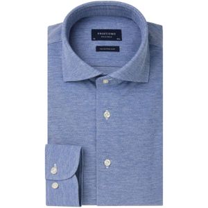 Profuomo Overhemd lange mouw blauw (Maat: 42) - Effen