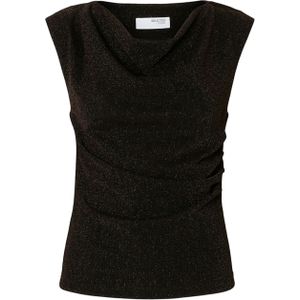 SELECTED - Top - Kastanjebruin - Watervalhals - Mouwloos - Slanke Pasvorm