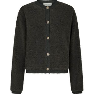 Neo Noir - Limo Fluffy Knit Cardigan - Antracit - Dames Vest