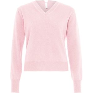 Babiche Dames trui roze (Maat: S) - Effen - Halslijn: V-hals,