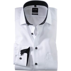 Olymp Modern fit Luxor Overhemd lange mouw wit (Maat: 47) - Effen