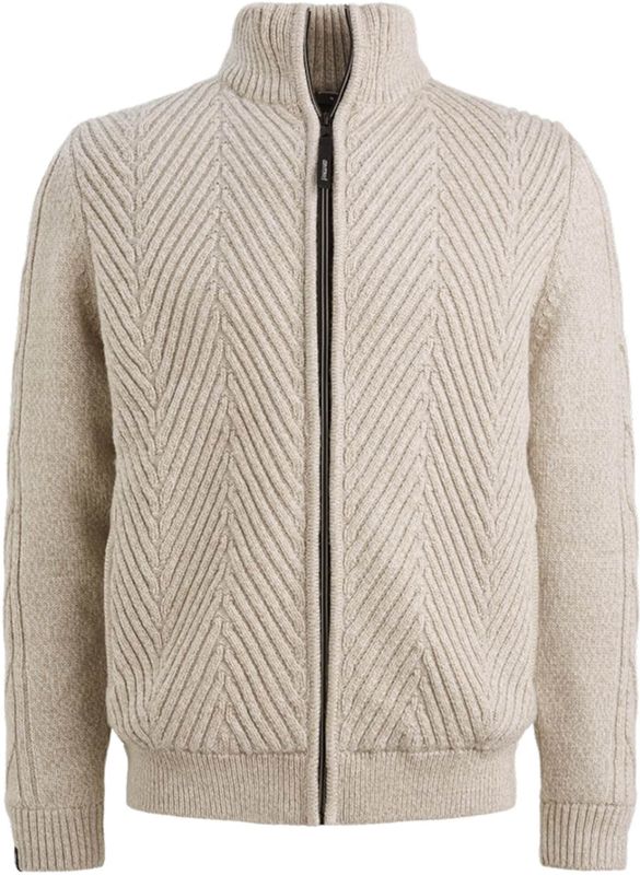 Vanguard Heren vest beige (Maat: S) - Mélange - Halslijn: Opstaande kraag,