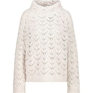 Monari Dames trui ecru (Maat: 36) - Effen - Halslijn: Opstaande kraag,