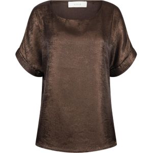 Irene - Top Shiny - Bruin - Ronde Hals