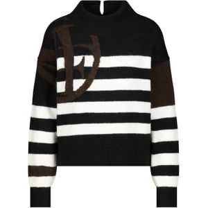 Monari - Trui 809475 - Zwart-wit gestreept - Dames