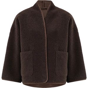 Knit-ted Dames jas bruin (Maat: L-XL) - Effen