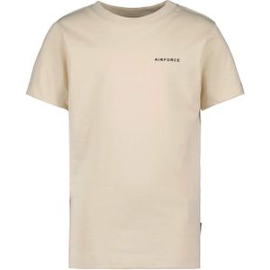 Airforce T-shirt beige (Maat: 176) - Effen - Halslijn: Ronde hals,