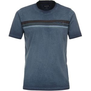 Casa Moda T-shirt blauw (Maat: 5XL) - Halslijn: Ronde hals,