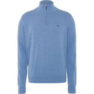 Fynch-Hatton Trui blauw (Maat: 2XL) - Effen - Halslijn: Opstaande kraag,