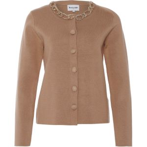 Leo & Ugo Dames vest beige (Maat: 36) - Effen - Halslijn: Ronde hals,
