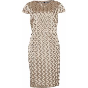 Frank Lyman Dames jurk goud (Maat: M) - Effen - Halslijn: Ronde hals,