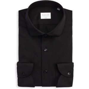 Xacus Heren overhemd lange mouw zwart (Maat: 39) - Effen