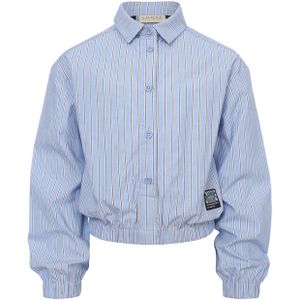 Looxs 10Sixteen Meisjes blouse lange mouw blauw (Maat: 128) - Streep - Halslijn: Polokraag,
