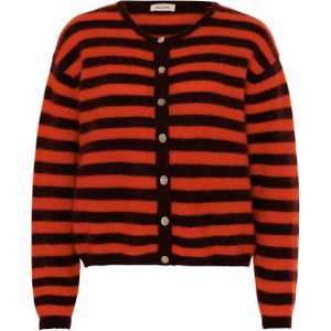 American Vintage Vest oranje (Maat: S) - Streep - Halslijn: Ronde hals,