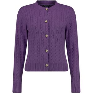 Bloomings Dames vest paars (Maat: 3XL) - Kabelpatroon - Halslijn: Ronde hals,