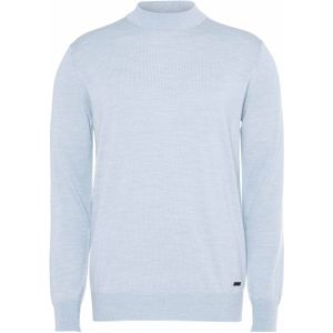 Born with appetite Trui blauw (Maat: L) - Mélange - Halslijn: Opstaande kraag,