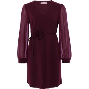 Rinascimento Dames jurk bordeaux (Maat: XL) - Effen - Halslijn: V-hals,