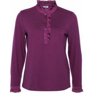 Sommermann - Top - Roze - Effen - Halslijn: Opstaande Kraag