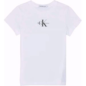 Calvin Klein T-Shirt wit (Maat: 140) - Logo - Halslijn: Ronde hals,