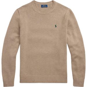 Ralph Lauren Heren trui bruin (Maat: M) - Effen - Halslijn: Ronde hals,