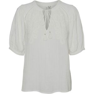 Vero moda T-shirt ecru (Maat: L) - Effen - Halslijn: V-hals,