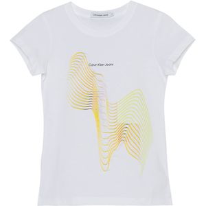 Calvin Klein T-Shirt wit (Maat: 140) - Fotoprint - Halslijn: Ronde hals,