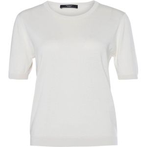 Weekend MaxMara T-shirt ecru (Maat: XL) - Effen - Halslijn: Ronde hals,