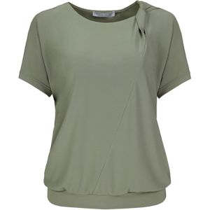 Bianca T-shirt groen (Maat: 44) - Effen - Halslijn: Ronde hals,