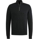 Vanguard - Cotton Mouline - Trui - Donkerblauw - Half Zip - Lange Mouw