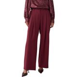 Summum Woman Wide leg fluid broek bordeaux (Maat: 38) - Effen