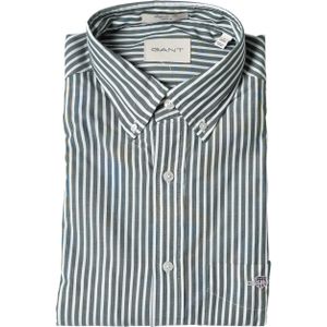 Gant Heren overhemd lange mouw groen (Maat: 2XL) - Streep
