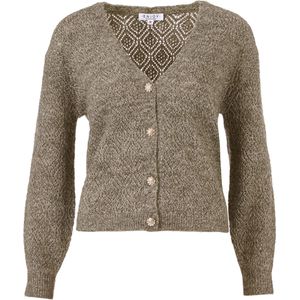 Enjoy Dames vest beige (Maat: L) - Glitter - Halslijn: V-hals,