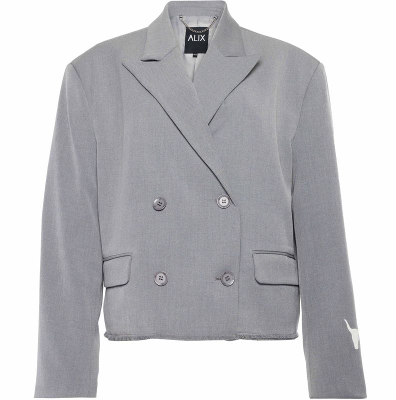Alix The Label - Double Breasted Blazer - Grijs - Dames - Polyester