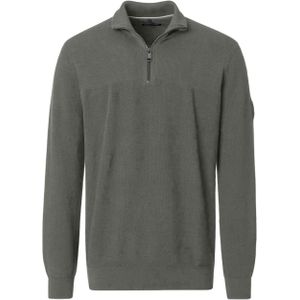 Casa Moda Trui groen (Maat: S) - Effen - Halslijn: Opstaande kraag met rits,