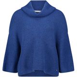 Betty & Co - Gebreide Trui met Kraag - Blauw - Dames