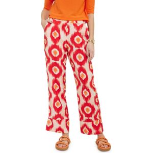 Kyra trousers tiedye dot print broek rood (Maat: 36)