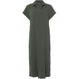 OPUS - Wannie - Midi-jurk - Viscosemix met Stretch - V-hals, Platte Kraag