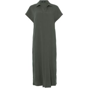 OPUS - Wannie - Midi-jurk - Viscosemix met Stretch - V-hals, Platte Kraag