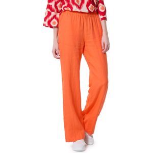 Kyra trousers solid linen blend broek oranje (Maat: 40)