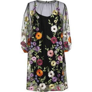 Caroline Biss Dames jurk multicolor (Maat: 36) - Bloemen - Halslijn: Ronde hals,