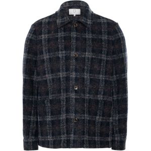 Born with appetite Heren overshirt blauw (Maat: M) - Ruit