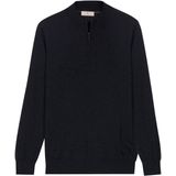 Thomas Maine Half-Zip Sweater marine, Effen