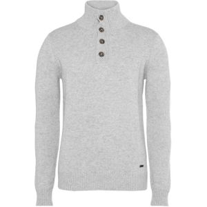 Born with appetite Heren trui grijs (Maat: S) - Halslijn: Opstaande kraag,